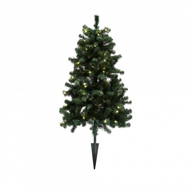 Juletræ PVC ASKE, udendørs med spyd, Klasse B+, 120x82 cm m/LED WINTER - Julebelysning Udendørs